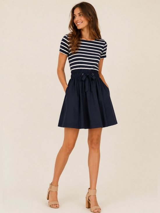 kate spade Dresses & Skirts - Kate Spade Broome Street Striped Mixed Media Tie Waist Dress Medium